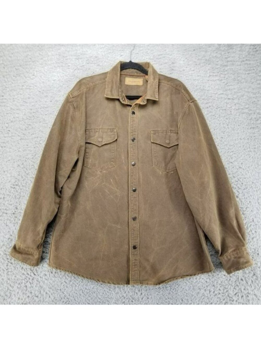 Clear Water Outfitters Shirt Mens Large Brown Full Snap Long Sleeve Coll…